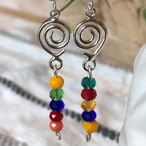Handmade stacked bead earrings